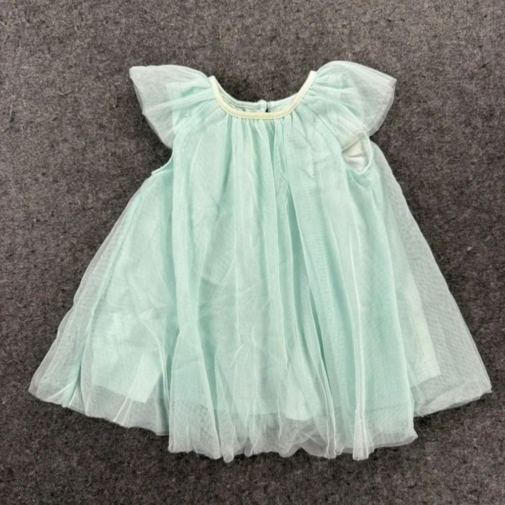The‎ Children's Place Baby Girls Dress Aqua Tulle Overlay Special Occasion